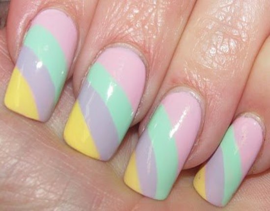 uñas color pastel diseños