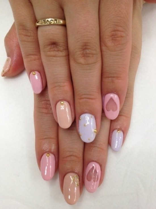 uñas color pastel diseños