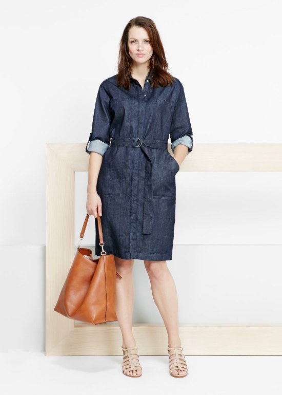 vestido denim jean moda primavera