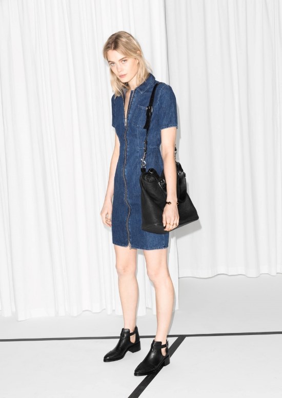 vestido denim jean moda primavera