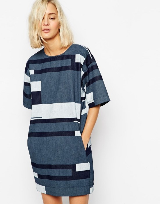 vestido denim jean moda primavera