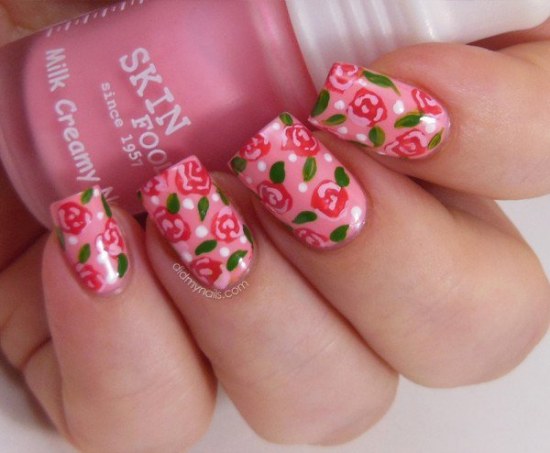 diseño uñas flores primavera manicure