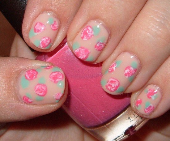 diseño uñas flores primavera manicure