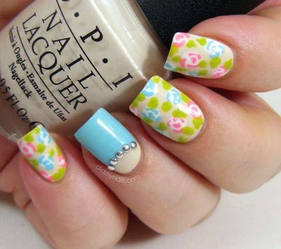 diseño uñas flores primavera manicure