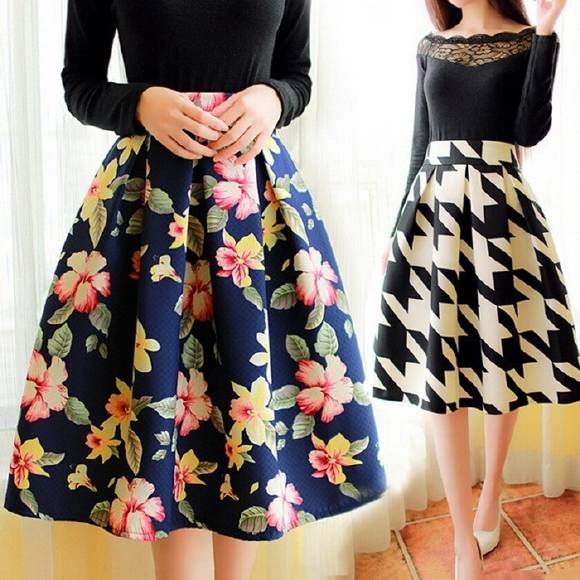 Faldas con estampados florales 