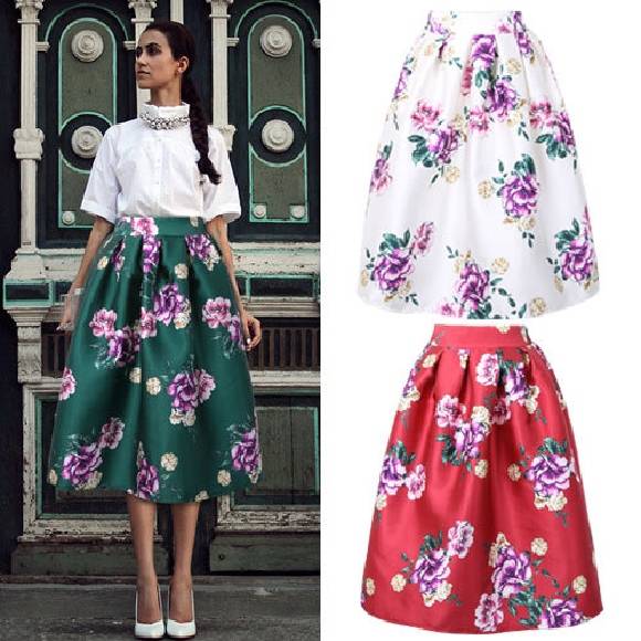 Faldas con estampados florales