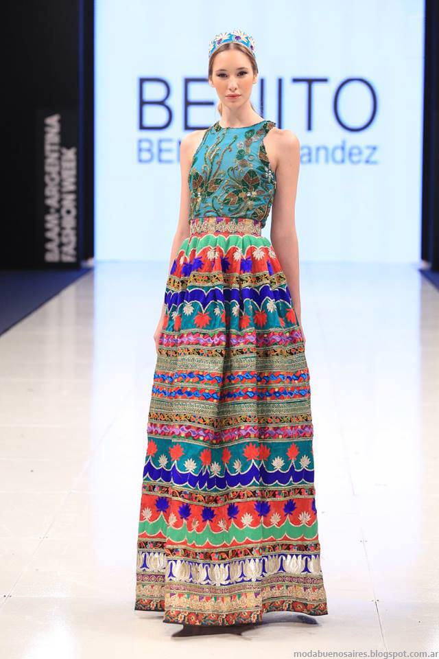 Vestidos de fiesta moda folk 2015