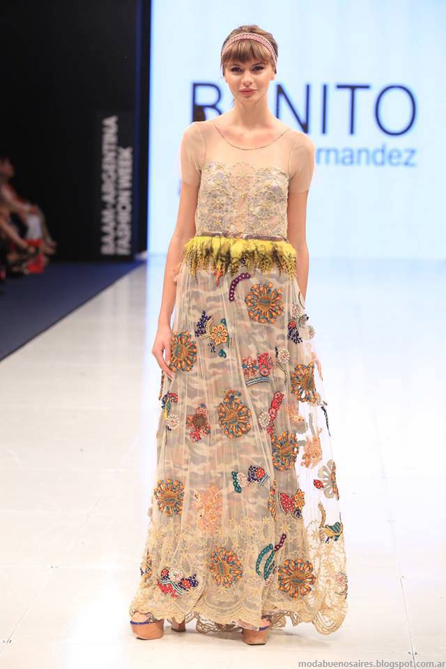 Vestidos de fiesta moda folk 2015