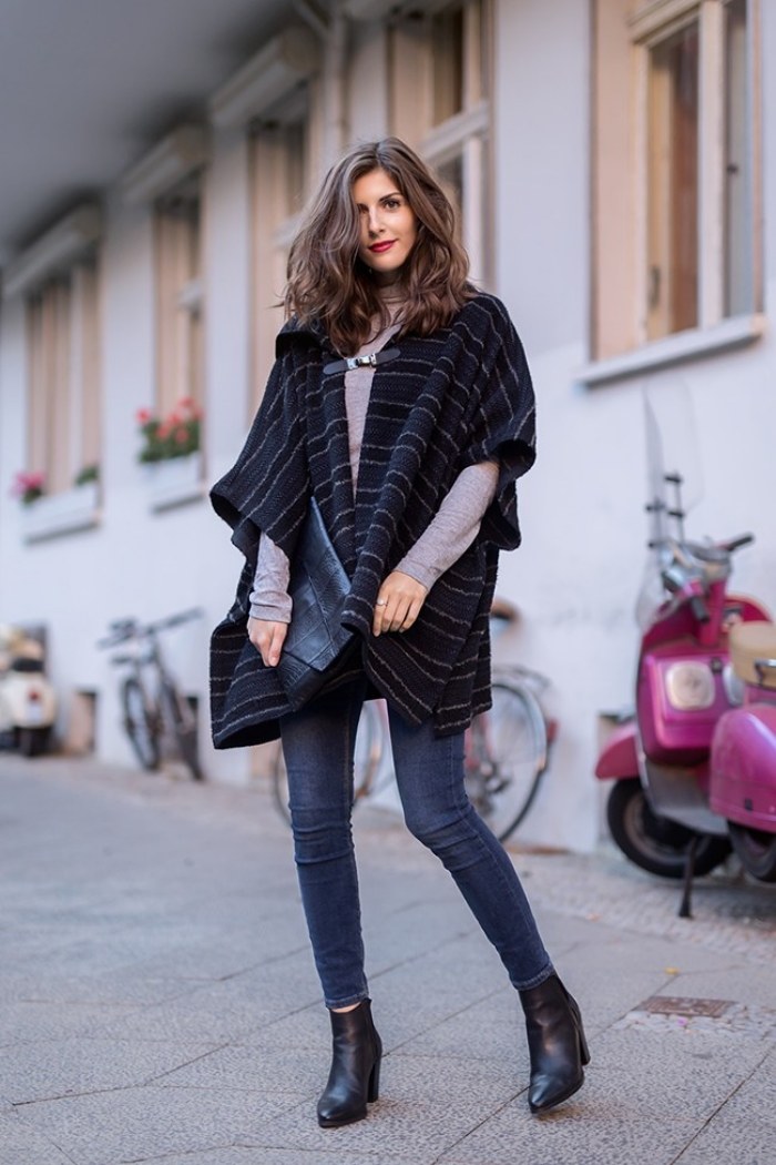 ponchos outfits moda