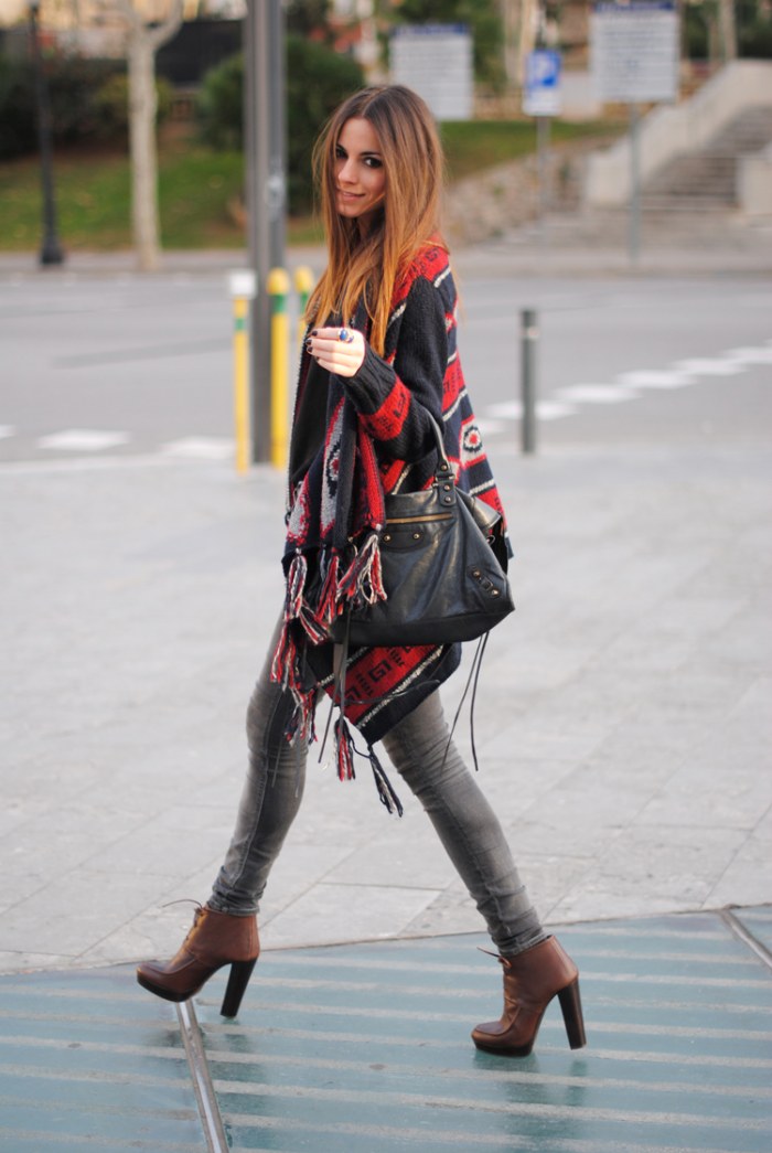ponchos outfits moda