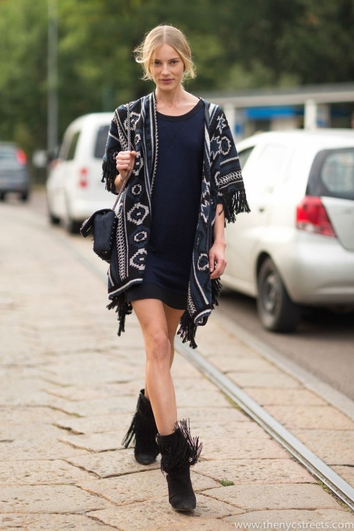 ponchos outfits moda