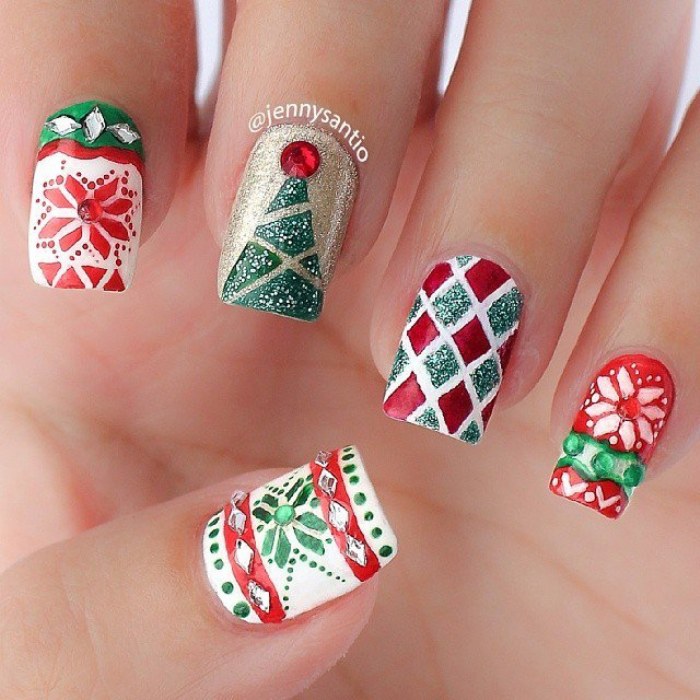 uñas diseños navideñas