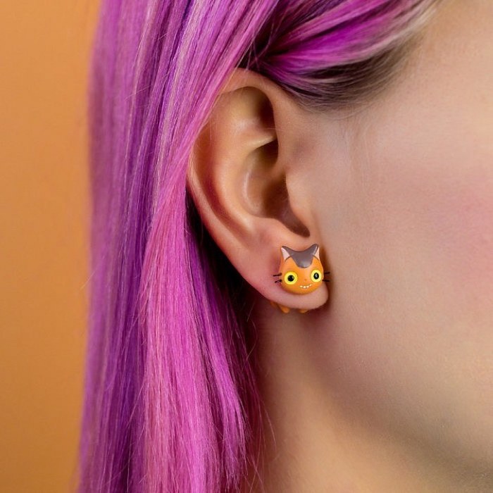 Estos aretes con forma de gatos harán que todas tus amigas enloquezcan