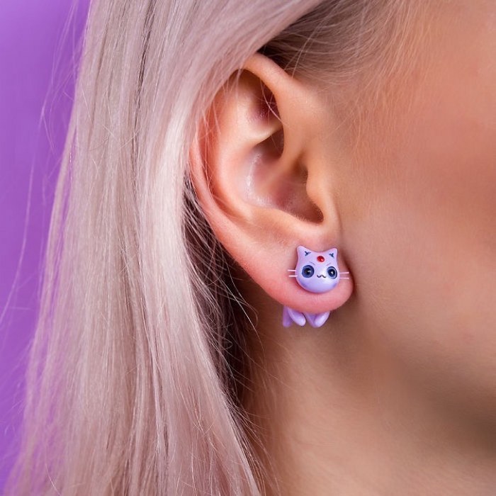 Estos aretes con forma de gatos harán que todas tus amigas enloquezcan