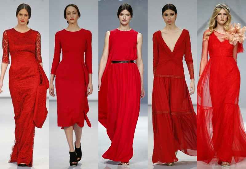 vestidos de moda color rojo elegante