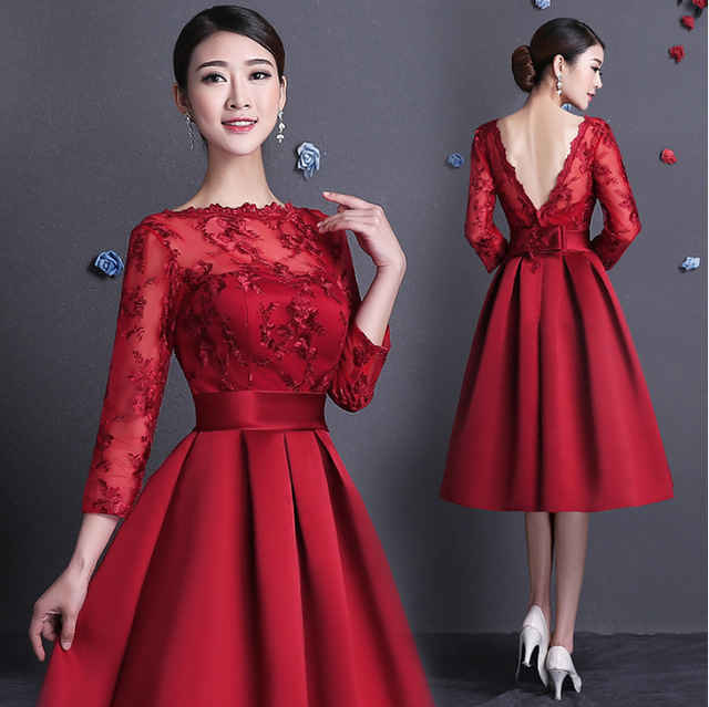 vestidos de moda color rojo elegante