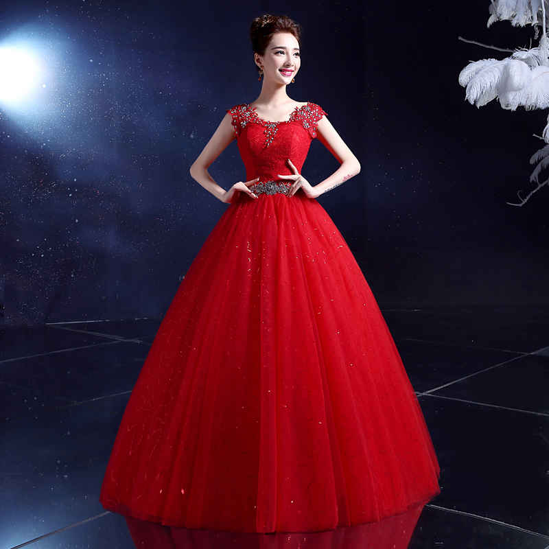 vestidos de moda color rojo elegante